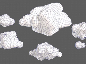 cartone animato nuvole v02 Modello 3D