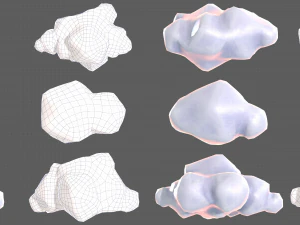 cartone animato nuvole v02 Modello 3D