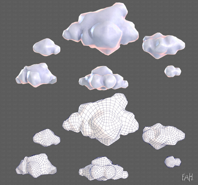 clouds cartoon v02 3D मॉडल .c4d .max .obj .3ds .fbx .stl .blend 