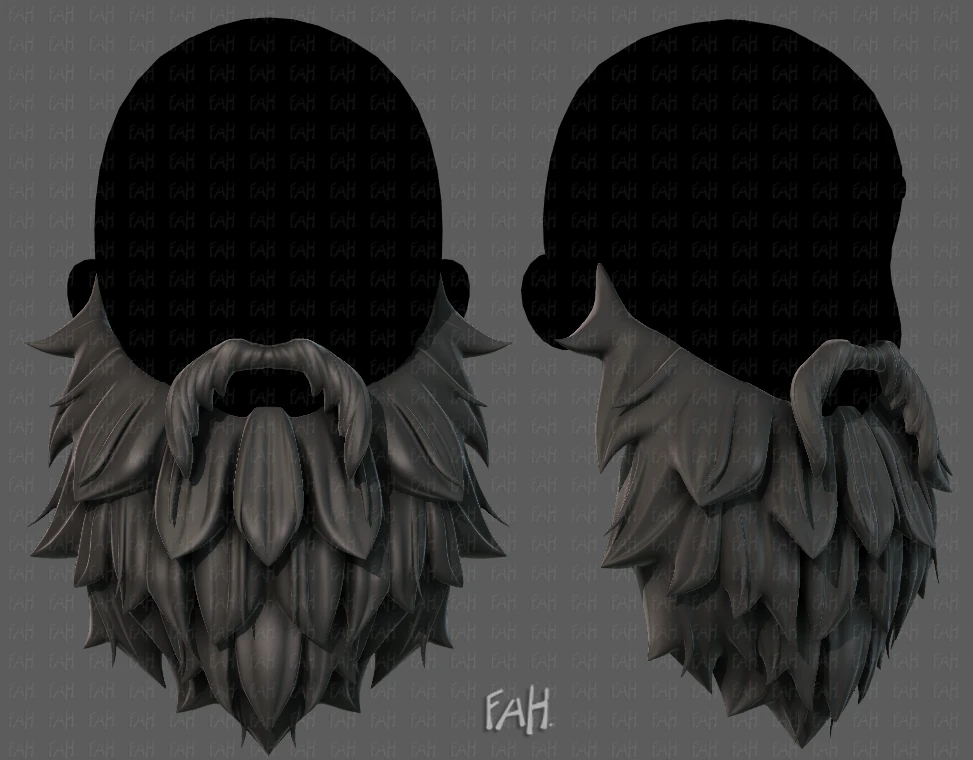 beard v19 3D Model .c4d .max .obj .3ds .fbx .stl .blend 