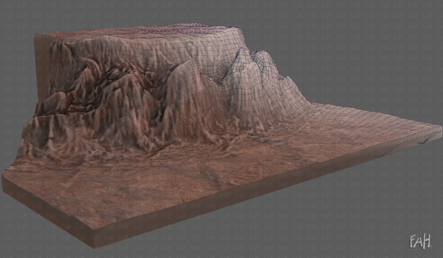 cliff lowpoly v02 Model 3D .c4d .max .obj .3ds .fbx .stl .blend