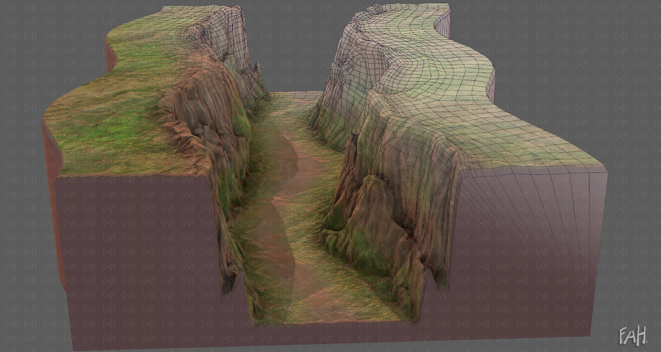 cliff lowpoly v03 3D Model .c4d .max .obj .3ds .fbx .stl .blend 
