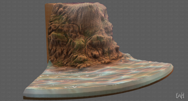 cliff lowpoly v05 3D 模型 .c4d .max .obj .3ds .fbx .stl .blend 