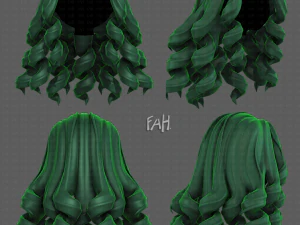 Estilo de cabelo 3D para menina v94 Modelo 3D