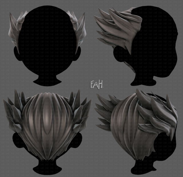 3d hair style for boy v76 3D 모델 .c4d .max .obj .3ds .fbx .stl .blend 