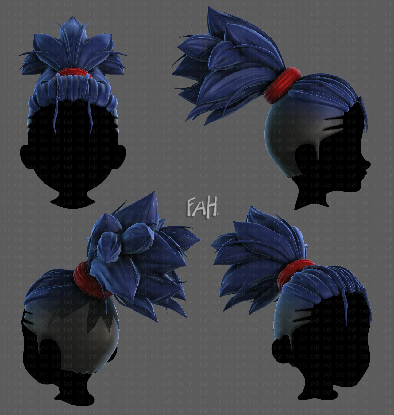 3d hair style for boy v79 3D Model .c4d .max .obj .3ds .fbx .stl .blend 