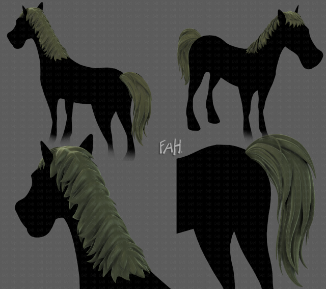 horse mane and tail v01 3Dモデル .c4d .max .obj .3ds .fbx .stl .blend 