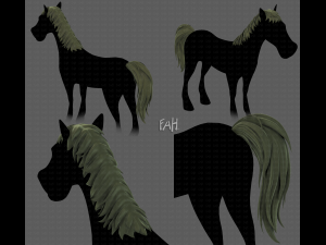 horse mane and tail v01 3D Model
