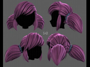 소녀 V98을 위한 3D 헤어 스타일 3D 모델