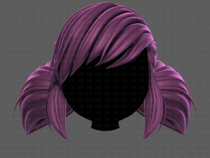 3D Hair style for girl V98 3D Model