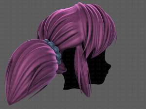 3D Hair style for girl V98 3D Model