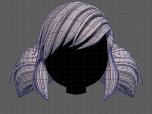 3D Hair style for girl V98 3D Model