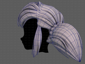 3D Hair style for girl V98 3D Model