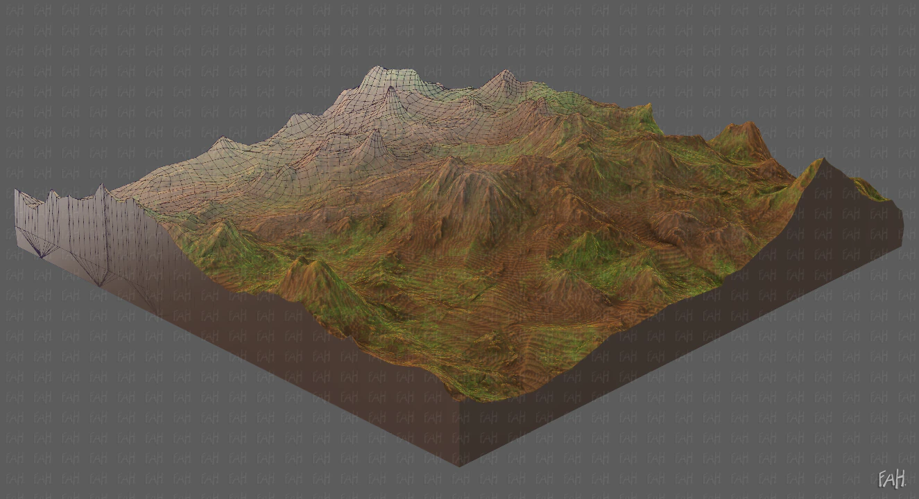 Terrain V06 3D Model .c4d .max .obj .3ds .fbx .stl .blend 