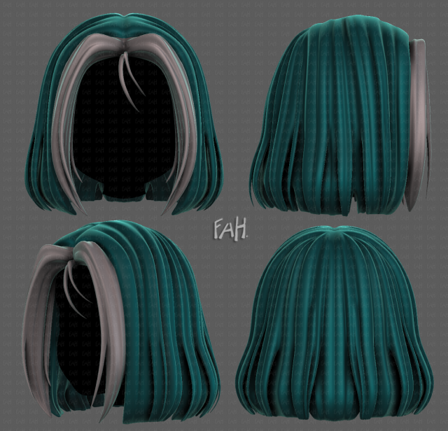 3D Hair style for girl V99 Model 3D .c4d .max .obj .3ds .fbx .stl .blend 