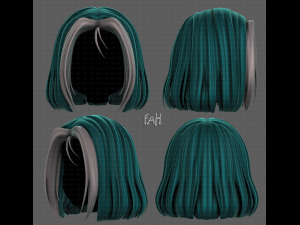3D Hair style for girl V99 3D Model