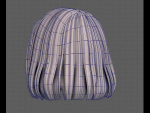 3D Hair style for girl V99 3D Model
