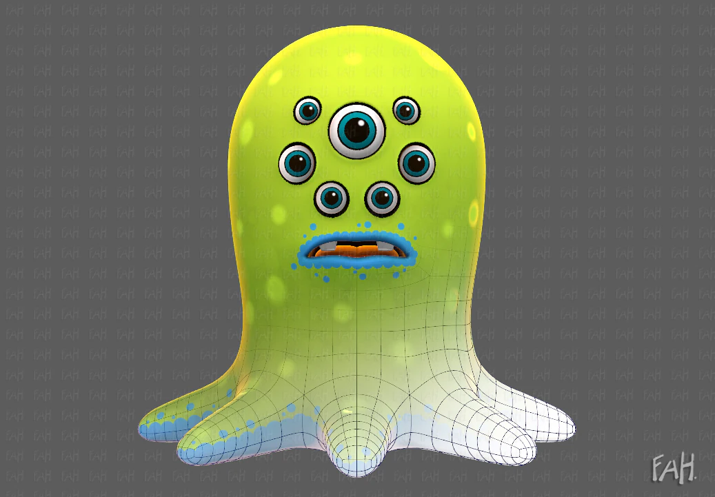 Monster V01 3D Model .c4d .max .obj .3ds .fbx .stl .blend 