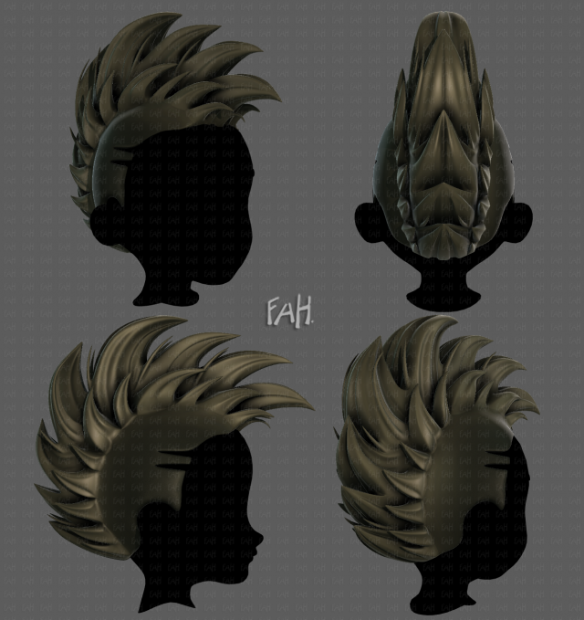 3D Hair style for boy V80 3Dモデル .c4d .max .obj .3ds .fbx .stl .blend 