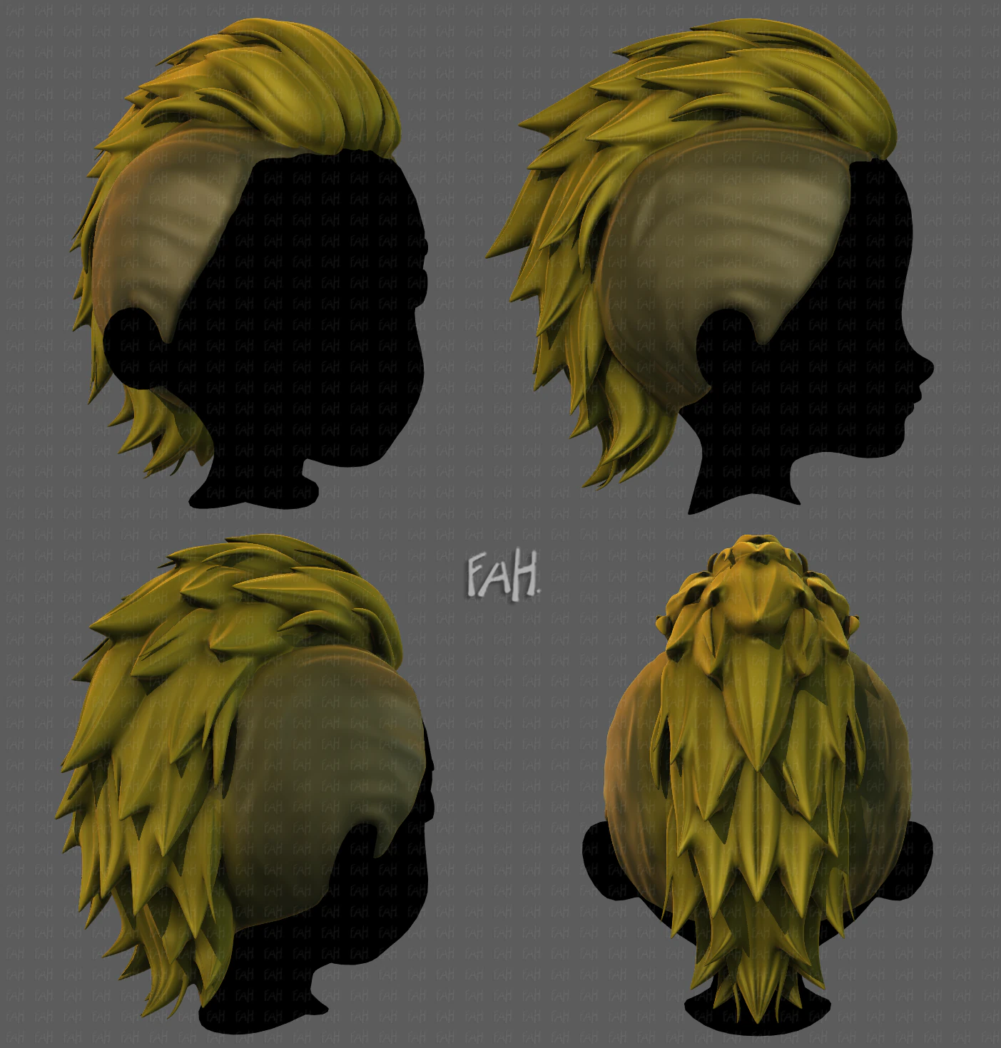 3D Hair style for boy V81 3D Model .c4d .max .obj .3ds .fbx .stl .blend