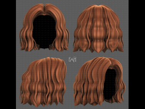 3D Hair style for girl V100 3D 모델