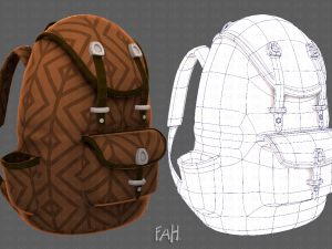 3D model Backpack - Louis Vuitton Pattern 3 IN 1 VR / AR / low-poly