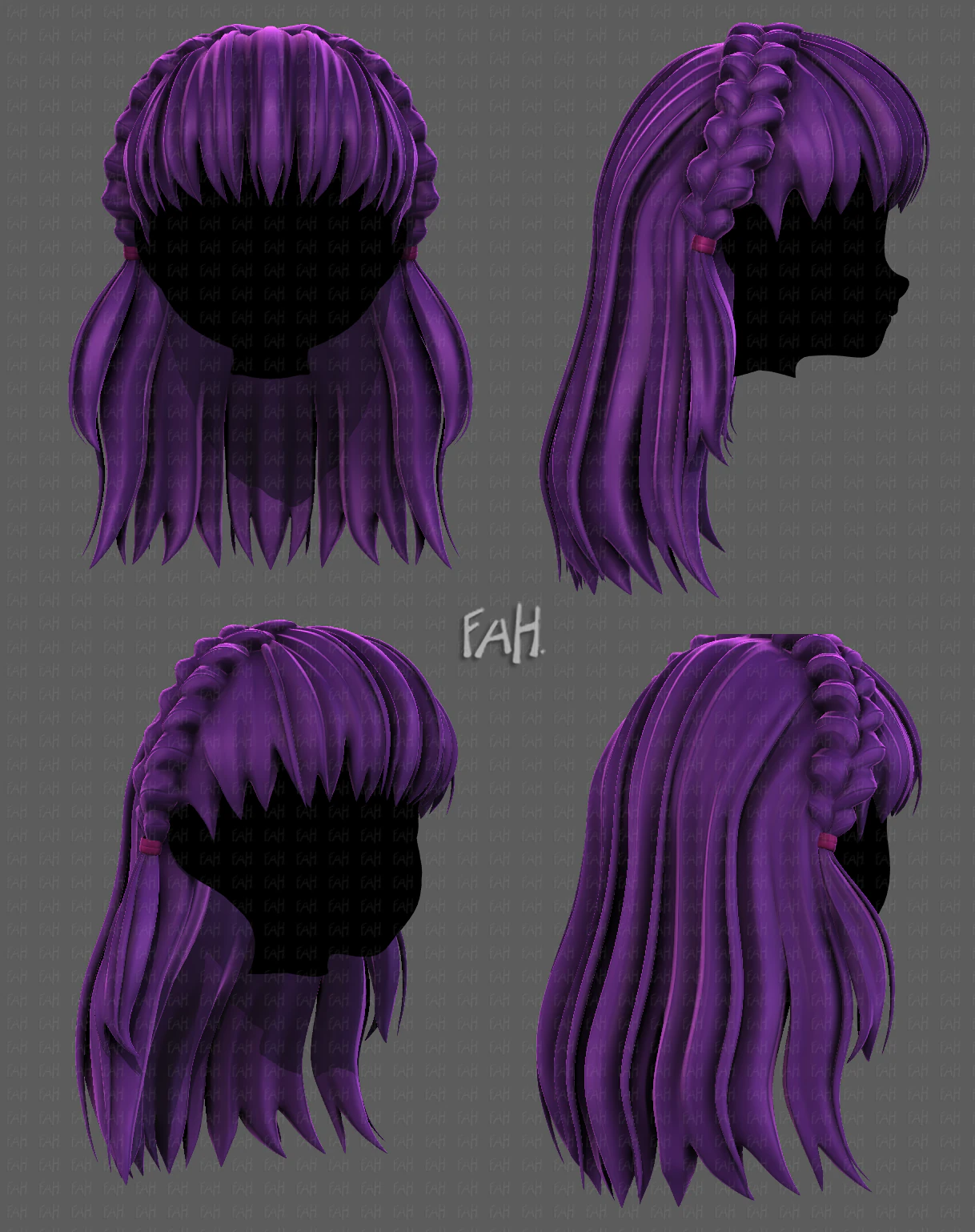 3D Hair style for girl V101 3D Model .c4d .max .obj .3ds .fbx .stl .blend 