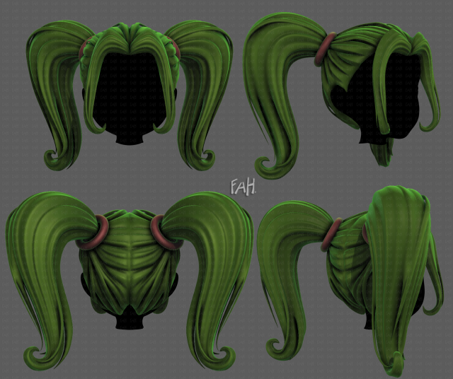 3D Hair style for girl V102 Modelo 3D .c4d .max .obj .3ds .fbx .stl .blend 