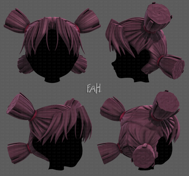 3D Hair style for girl V103 3D Model .c4d .max .obj .3ds .fbx .stl .blend