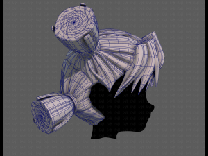 3D Hair style for girl V103 3D Model