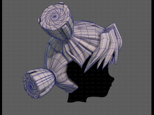 3D Hair style for girl V103 3D Model