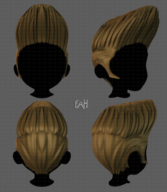 3D Hair style for boy V85 3D Model .c4d .max .obj .3ds .fbx .stl .blend 