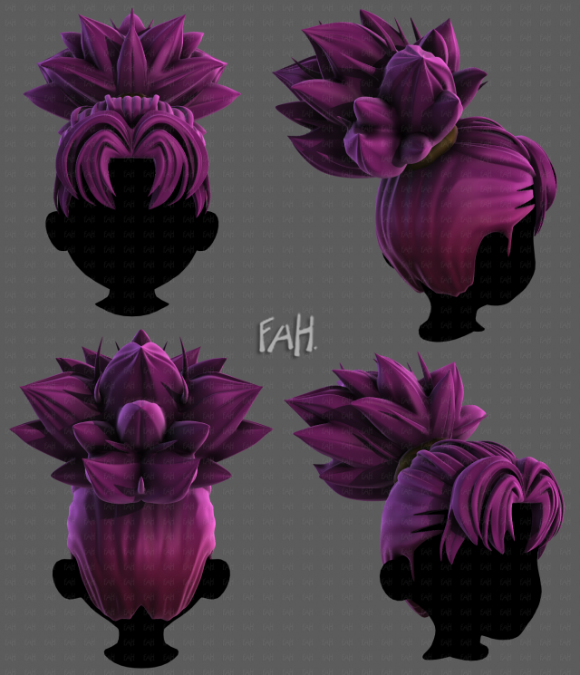 3D Hair style for boy V87 Modelo 3D .c4d .max .obj .3ds .fbx .stl .blend 