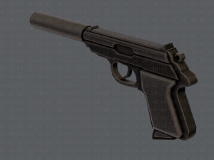 GunCartoon 01 3D Model