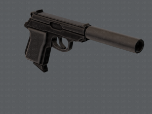 GunCartoon 01 3D Model