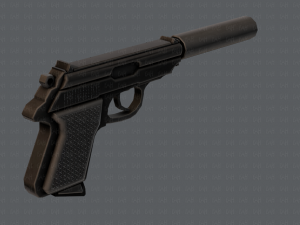 GunCartoon 01 3D Model