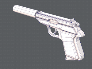 GunCartoon 01 3D Model