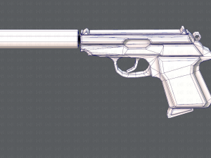 GunCartoon 01 3D Model