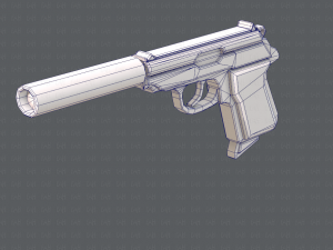 GunCartoon 01 3D Model