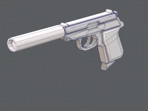 GunCartoon 01 3D Model