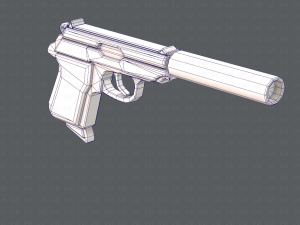 GunCartoon 01 3D Model