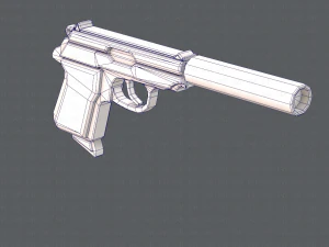 GunCartoon 01 3D Model