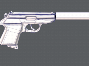 GunCartoon 01 3D Model