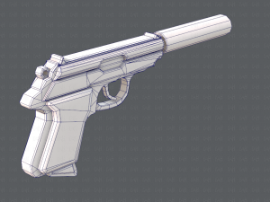 GunCartoon 01 3D Model