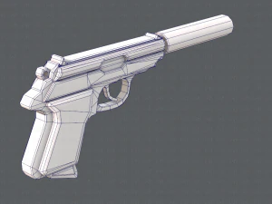 GunCartoon 01 3D Model