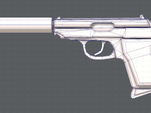 GunCartoon 01 3D Model