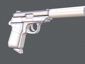 GunCartoon 01 3D Model
