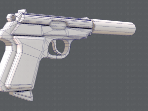 GunCartoon 01 3D Model