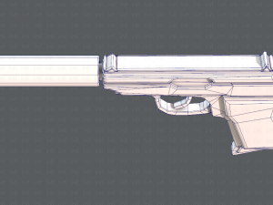 GunCartoon 01 3D Model