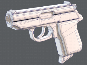 GunCartoon 01 3D Model